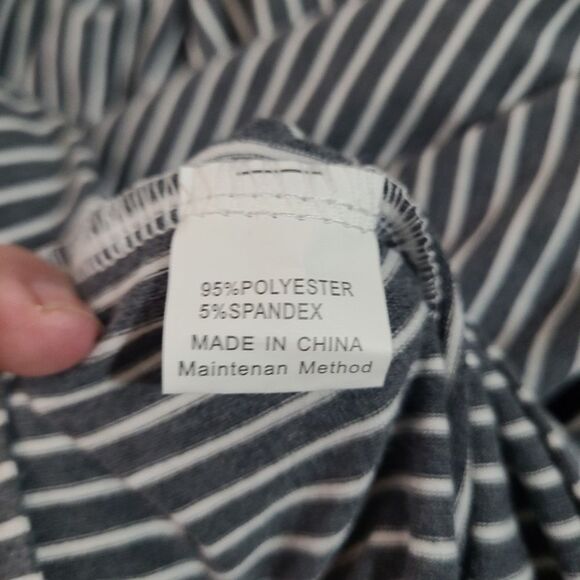 Merokeety Womans 3/4 Ballon Sleeve Striped High Waist Dress - Picture 8 of 9